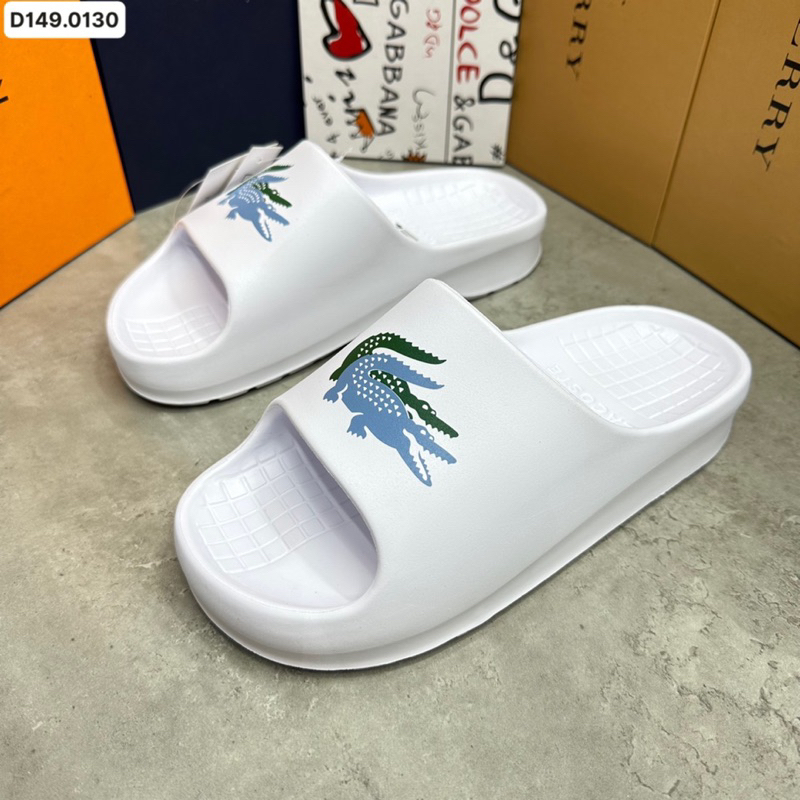 Dép lê nam Lacoste đúc nguyên khối 4 màu fullbox rửa nước thoải mái