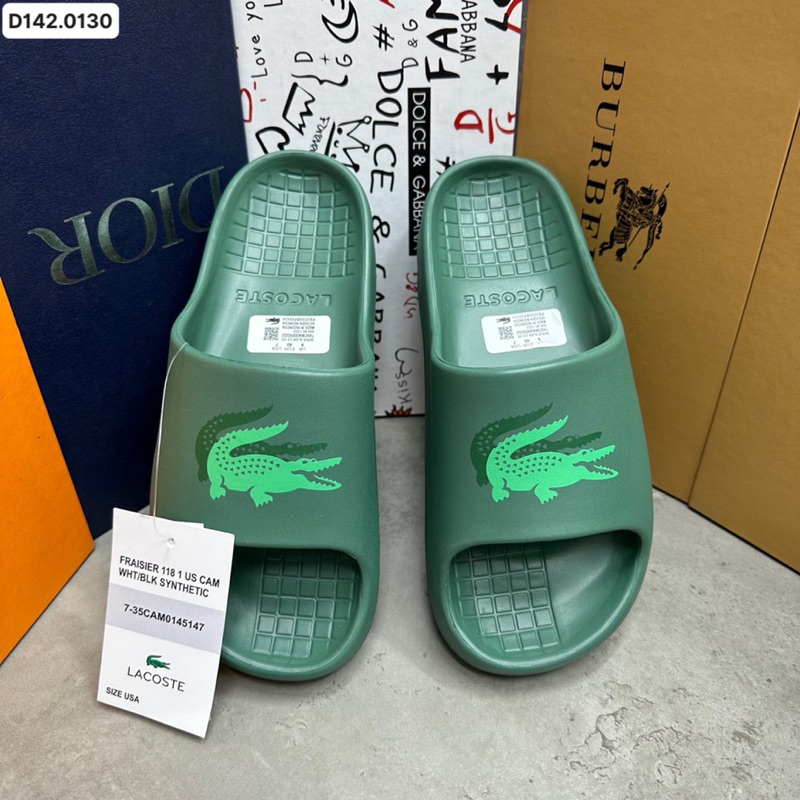 Dép lê nam Lacoste đúc nguyên khối 4 màu fullbox rửa nước thoải mái