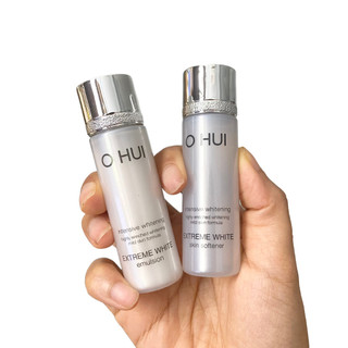 Cặp Nước Hoa Hồng Và Sữa Dưỡng Trắng Da Ohui Extreme White Mini