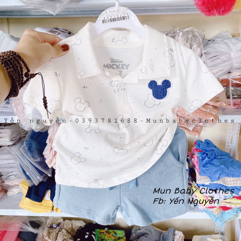 Áo thun cộc tay xuất dư hoạt tiết chuột mickey dễ thương