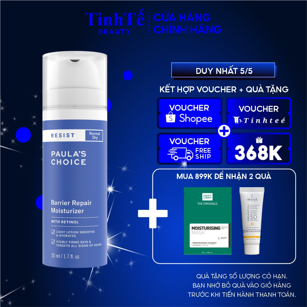 Kem dưỡng tái tạo da Paula's Choice chống lão hóa Resist Barrier Repair Moisturizer Skin Remodeling omplex 50ml