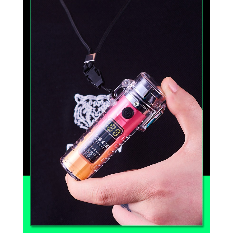 Đèn mini siêu sáng kiêm quẹt điện tia Plasma đa năng cao cấp chống nước kèm dây đeo