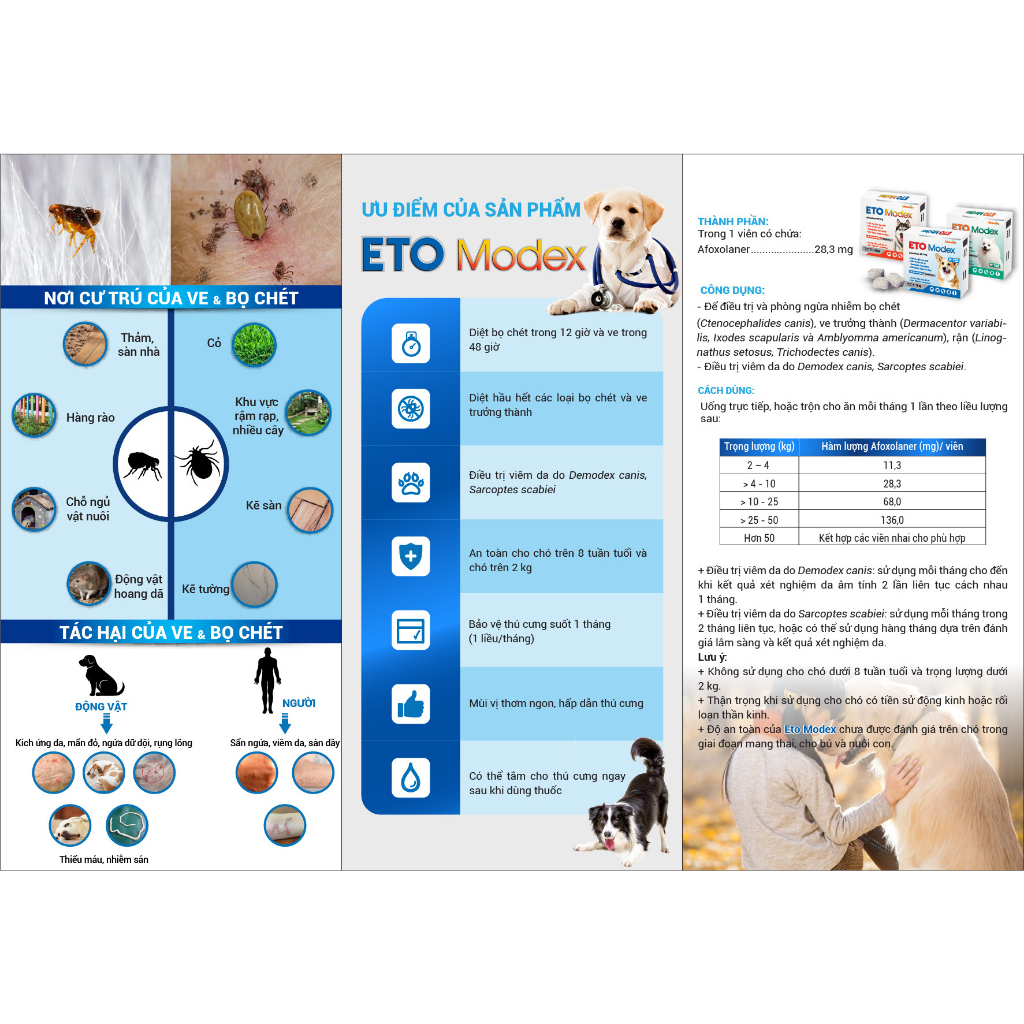 ETO Modex  - Kiểm soát ve, rận, bọ chét, viêm da
