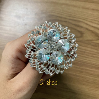TAG CÀI ĐÁ SIZE 4.5CM ( đá màu trắng) ( trâm cài áo)