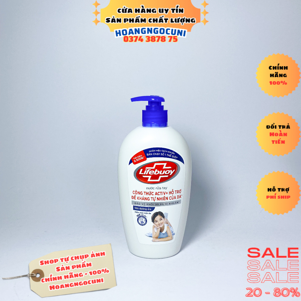 Nước rửa tay Lifebuoy chai lớn 450g đỏ bảo vệ vượt trội / xanh dưỡng ẩm da / vàng cho nhà làm bếp chính hãng