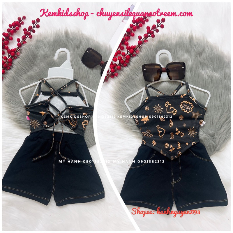 XẢ RẺ SET SIÊU PHẨM ÁO YẾM QUẦN SHORT NGẮN CHO BÉ
