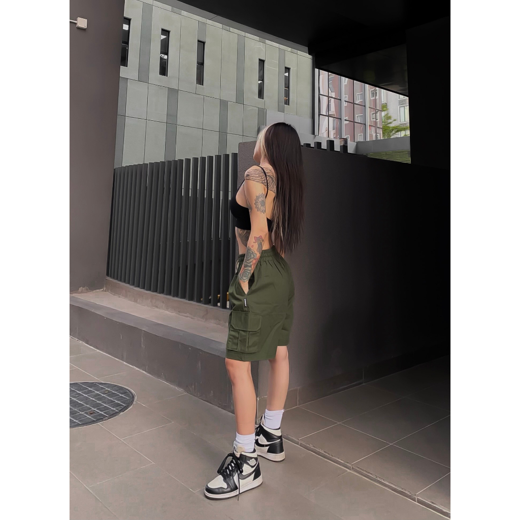 Quần Đùi Kaki Nam SAIGONESE Basic Form Unisex Túi Hộp Xanh Lá