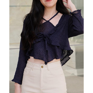 Set áo yếm bèo điệu đà kèm áo khoác RUCHAN