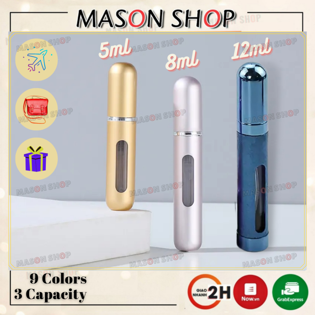 VỎ CHAI LỌ CHIẾT NƯỚC HOA TỰ ĐỘNG mini bỏ túi 2 lớp nhôm dạng xịt cao cấp giá rẻ 5ml 8ml 10ml 12ml