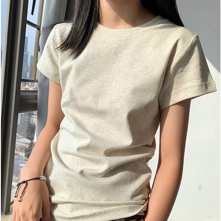 Áo thun baby tee nữ trơn form ôm chất liệu cotton co dãn 4 chiều 100% Kimee MA044