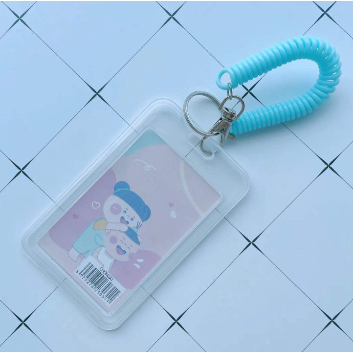 Bao đựng thẻ kèm móc khóa lò xo co dãn hoạt hình