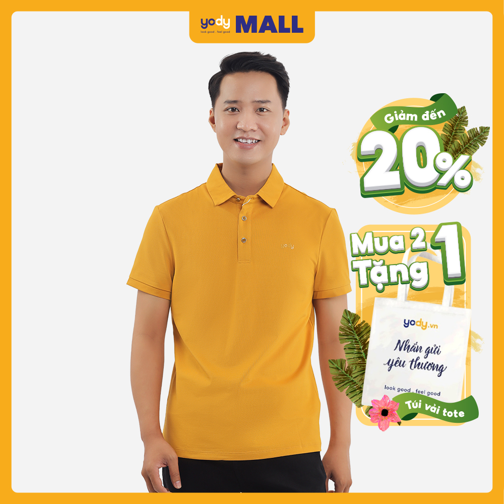 Áo thun polo nam cổ bẻ YODY vải mắt chim tay ngắn thoáng mát chuẩn form APM5431