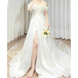 ĐẦM MAXI ĐÍNH HOA KẾT LÔNG VŨ