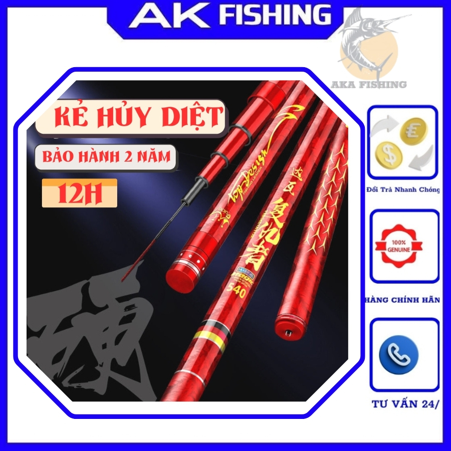 Cần câu đài kẻ hủy diệt  GUIDE chính hãng carbon 9 lớp chuyên săn hàng câu tay đơn đài câu cá trắm c