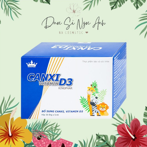 Canxi Vitamin D3 KingPhar bổ sung canxi, vitamin D3 cho cơ thể (30 ống x 5ml)