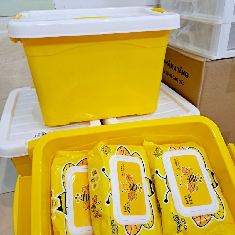 KHĂN ƯỚT CON ONG VÀNG THÙNG 10 GÓI