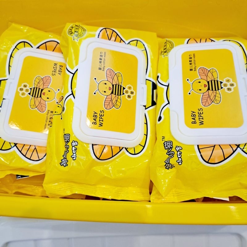 KHĂN ƯỚT CON ONG VÀNG THÙNG 10 GÓI