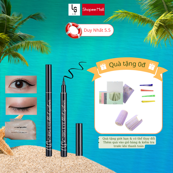 Bút kẻ mắt LIG dạng lỏng không nhòe chống nước, mồ hôi lâu trôi màu đen và màu nâu.