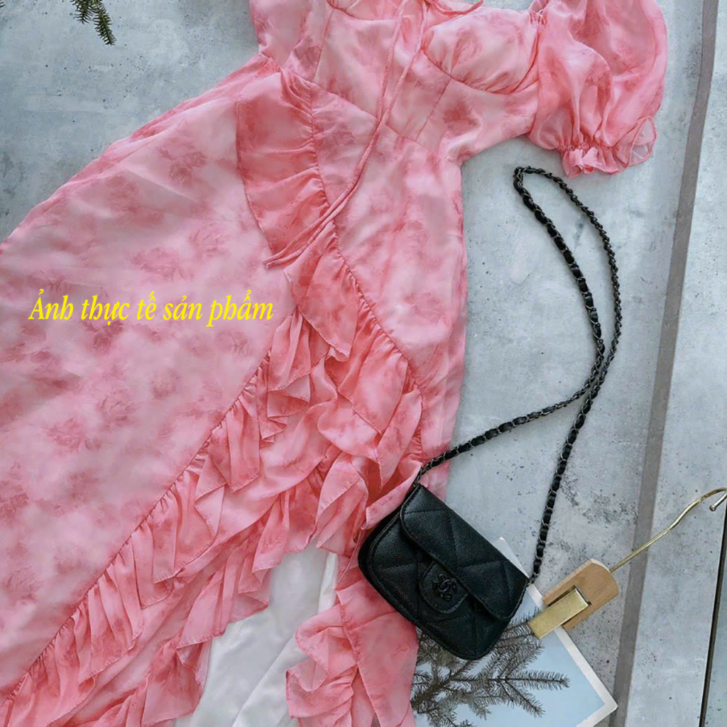 Đầm Voan Bèo In Hoa Nhún Ngực 2 Lớp Có Mút Ngực - Thời Trang Dressery Store