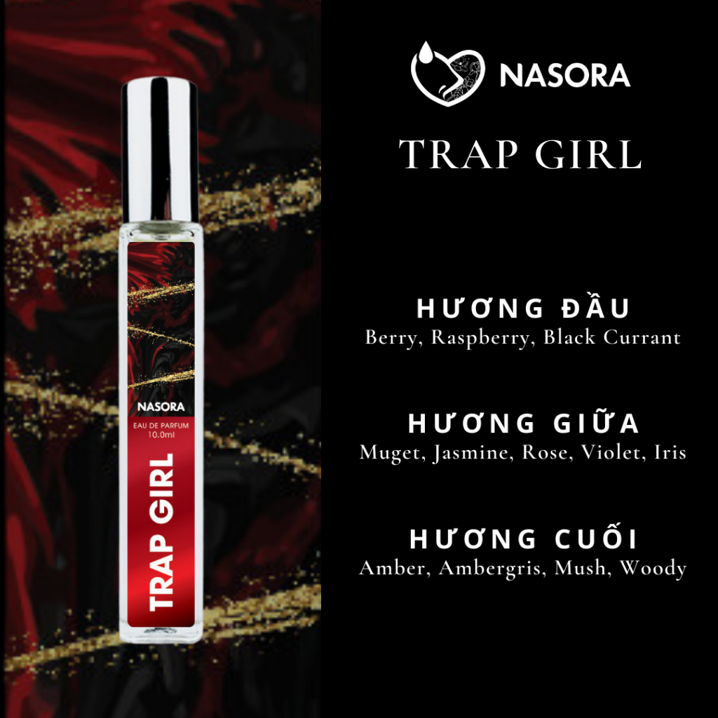 Nước Hoa Nữ Trap Girl Nasora Premium Hương Thơm Quyến Rũ, Lôi Cuốn Khó Chối Từ Chai 10ml