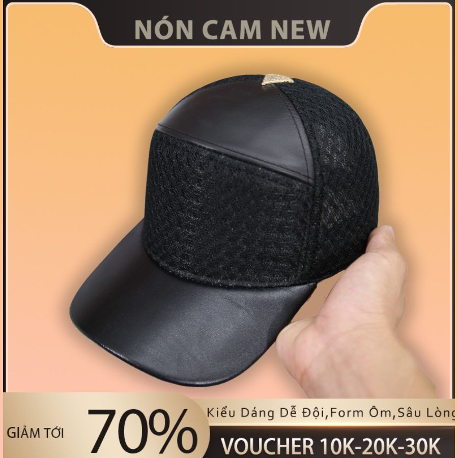 Nón kết da Nón Cam vải lưới chóp khiên độc lạ thời trang nam nữ hàng fullbox