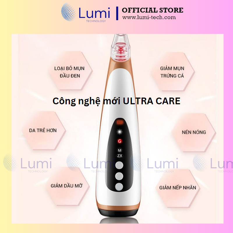 Máy hút mụn cám, hút mụn đầu đen LUMI X5, Làm sạch lỗ chân lông bổ sung Collagen phục hồi da mụn