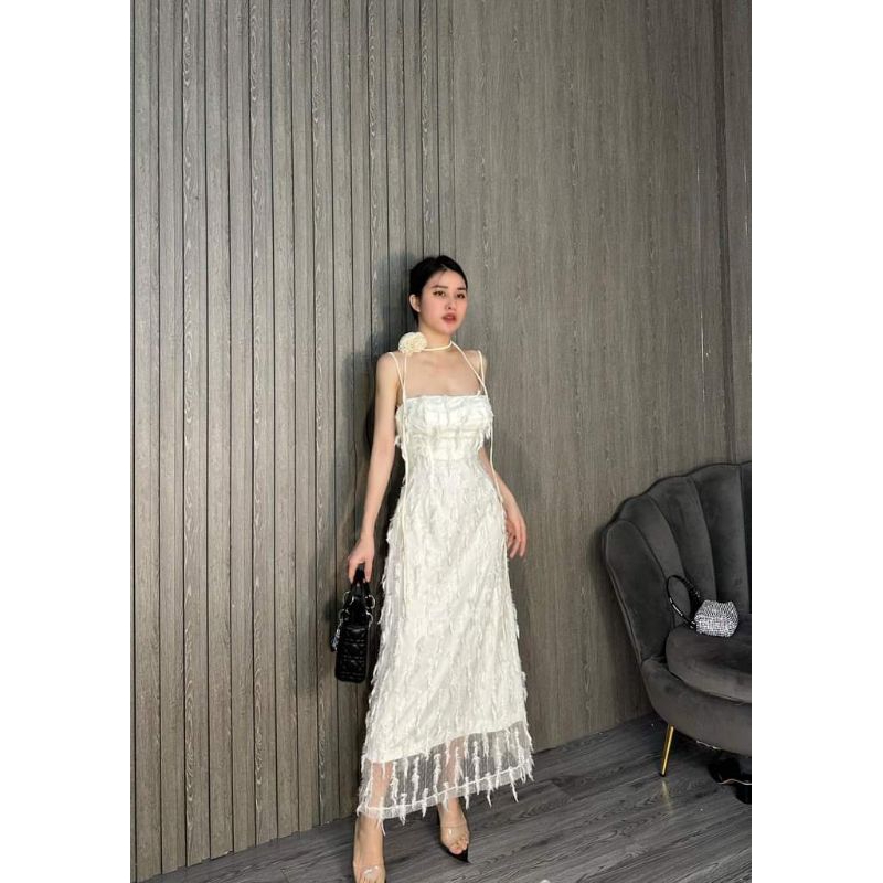 💋Váy 2s tua rua hoa cổ dáng dài❤️❤️