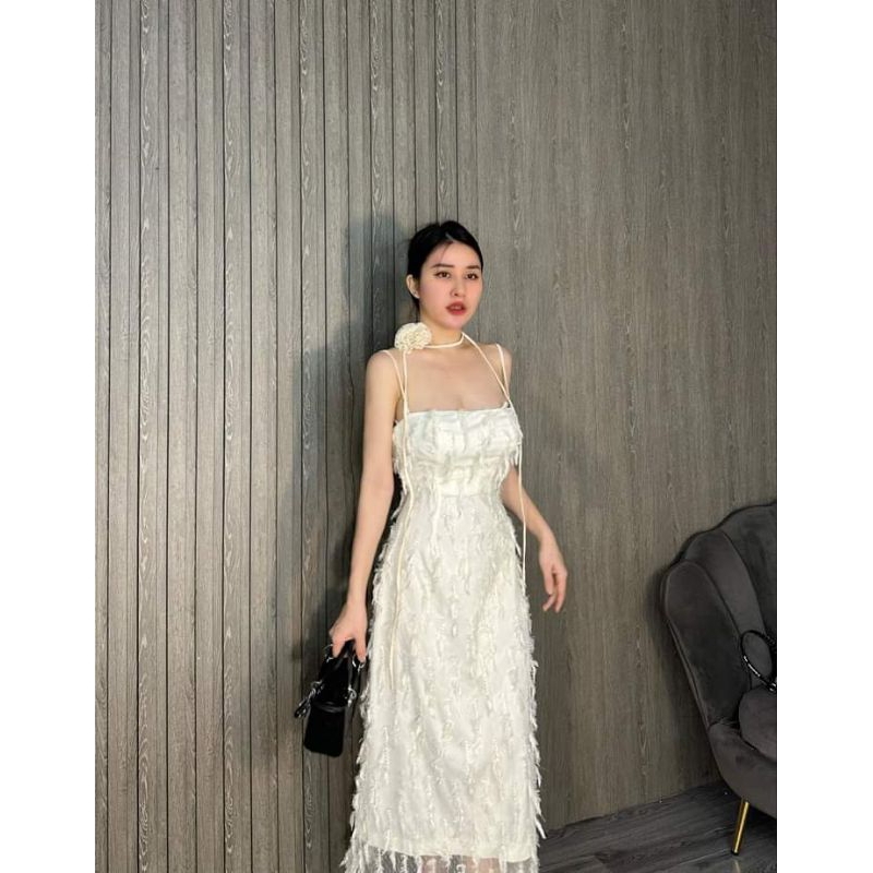 💋Váy 2s tua rua hoa cổ dáng dài❤️❤️