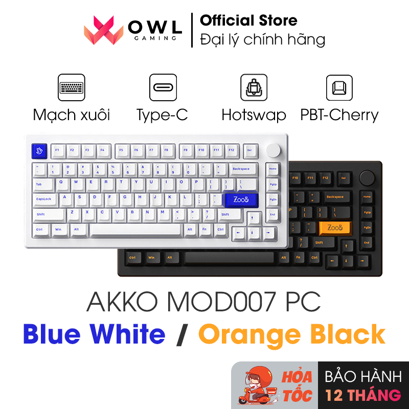 Bàn phím cơ AKKO MOD007 PC Blue on White / Orange on Black