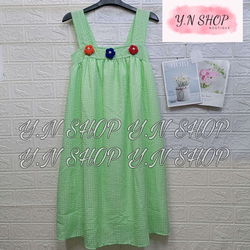 Váy Babydoll Dây Bản To Đính Hoa Nổi NEW A25
