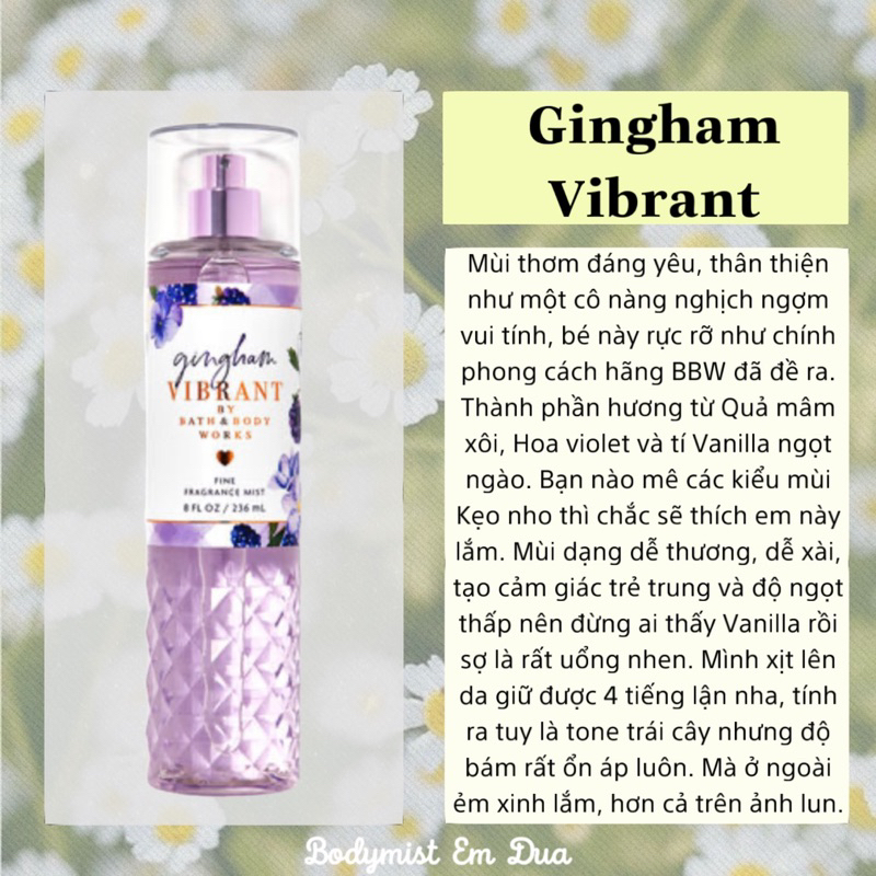 Xịt Thơm Toàn Thân - GINGHAM VIBRANT TÍM