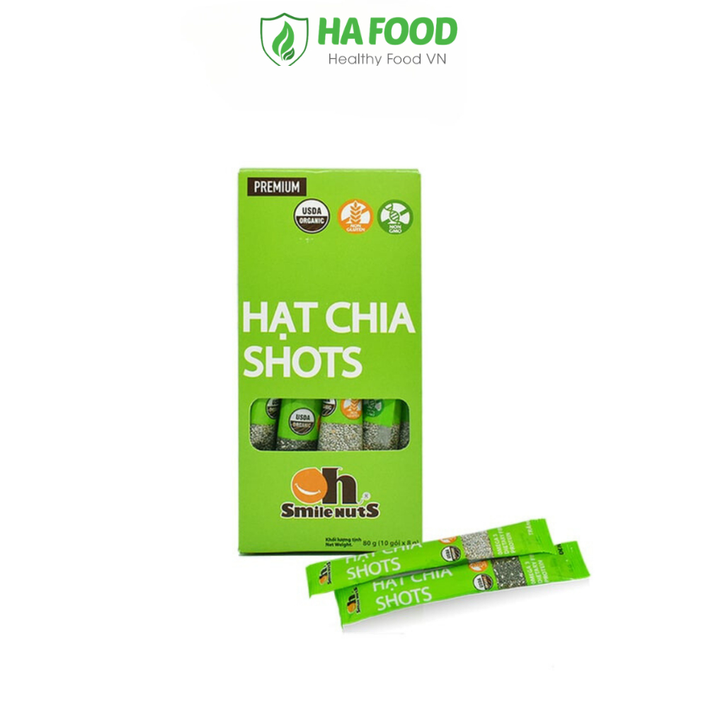 Hạt Chia hữu cơ Hafood, hạt chia gói nhỏ tiện dụng (8g x 10 gói)