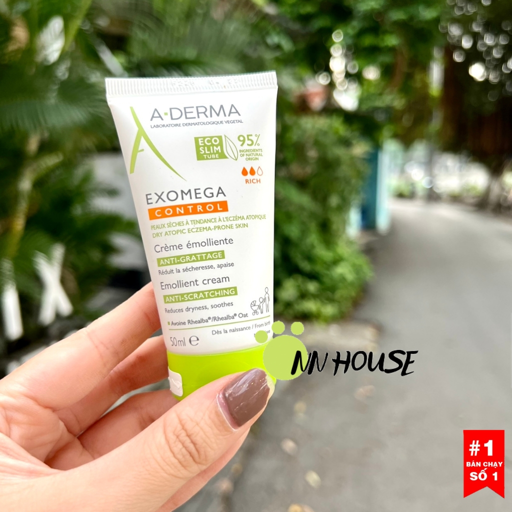 Kem dưỡng ẩm Aderma Exomega Control Cream làm dịu da, cấp ẩm da khô, chàm sữa, da cơ địa, skincare niacinamide glycerin