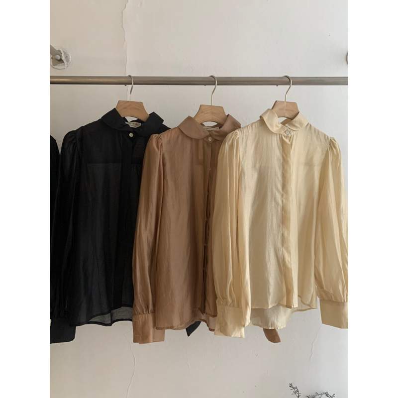 KAYY. Sơ mi tơ trơn khuy ẩn - Stbk