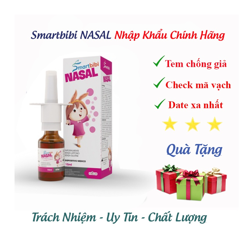 Xịt Mũi Cho Bé Smartbibi Nasal - Giúp Làm Sạch Mũi, Thông Thoáng Dễ Thở - Hỗ trợ viêm mũi dị ứng (15ml/Chai)