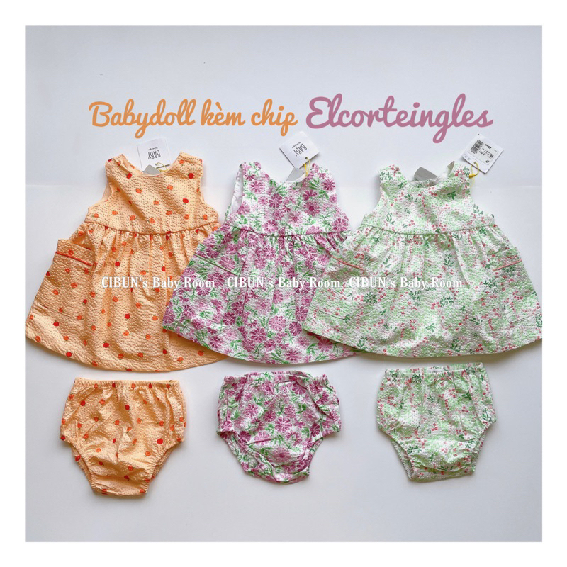 Váy babydoll kèm chip xuất Pháp siêu xịn cho bé
