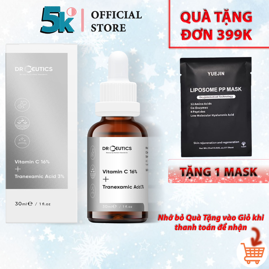 Serum Vitamin C DrCeutics - Ngừa Lão Hóa, Sáng Da, Mờ Thâm Nám - VitaminC 16% + Tranexamic Acid 3%