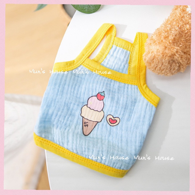 ÁO 2 DÂY CROPTOP IN HÌNH DỄ THƯƠNG MÁT MẺ MÙA HÈ CHO THÚ CƯNG