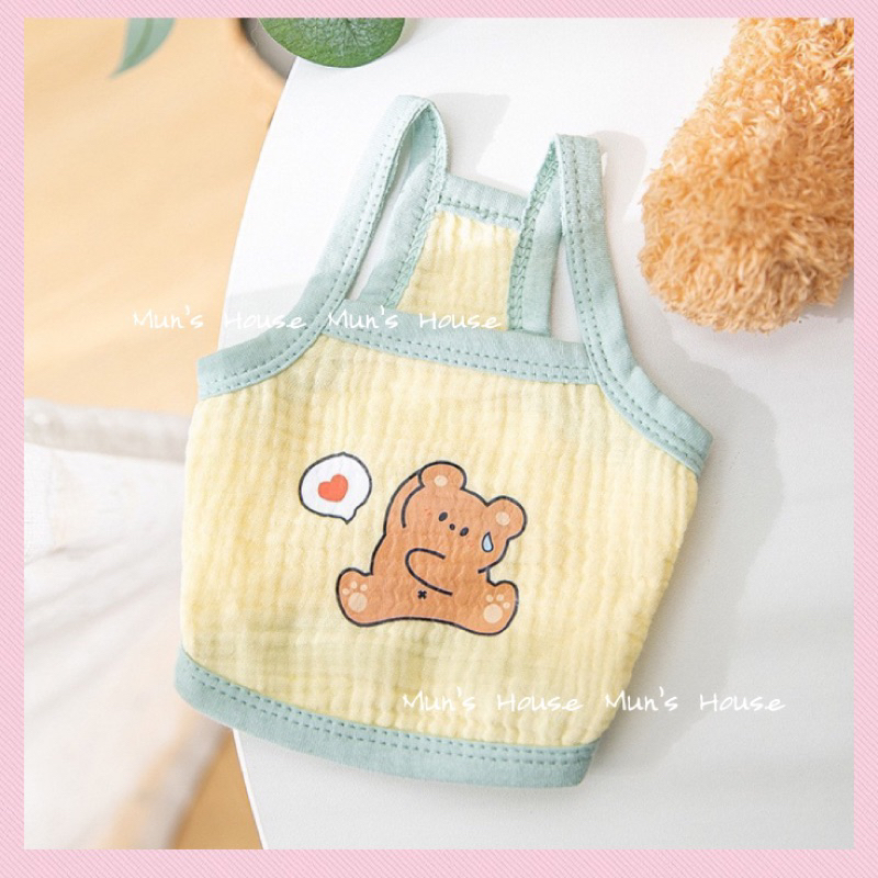 ÁO 2 DÂY CROPTOP IN HÌNH DỄ THƯƠNG MÁT MẺ MÙA HÈ CHO THÚ CƯNG