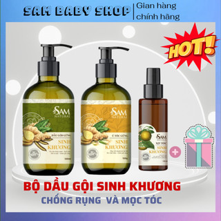 Bộ Dầu Gội Gừng Sinh Khương Chính Hãng - Dầu Gội Xả Gừng Mọc Tóc Ngăn Rụng Tóc - Sam Natural