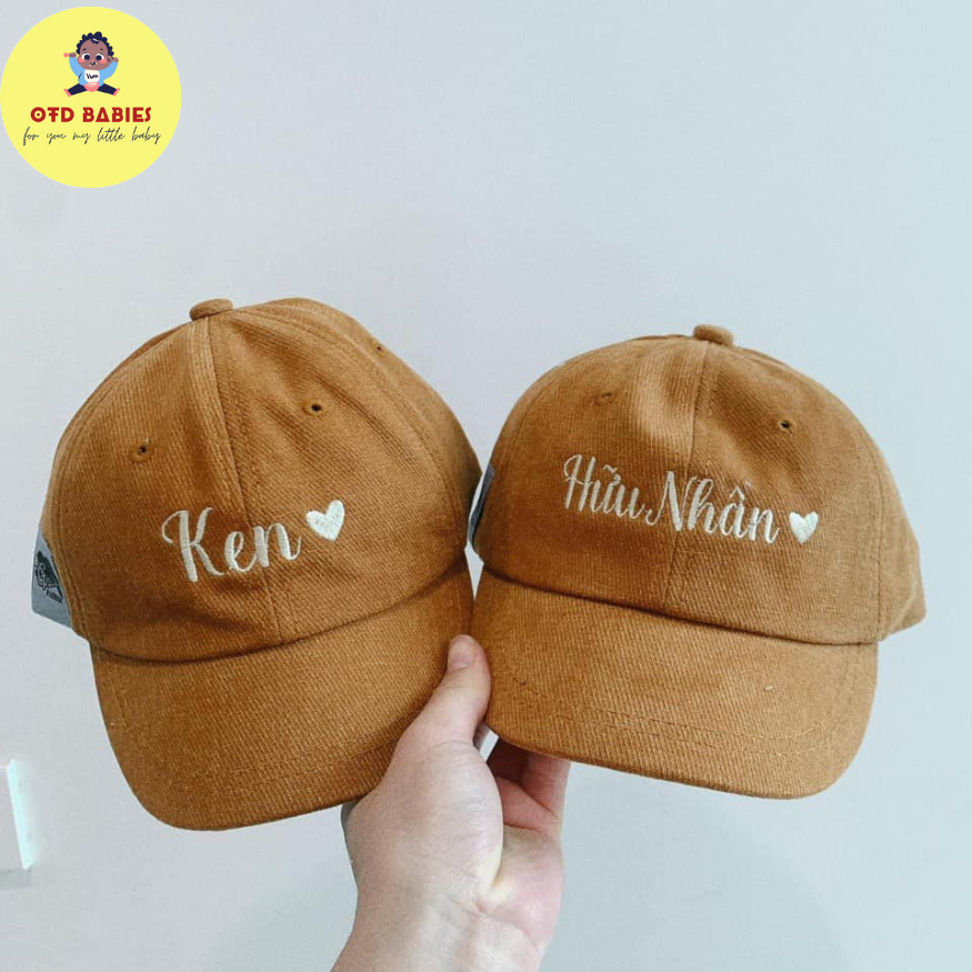 Mũ lưỡi trai thêu tên cho bé theo yêu cầu