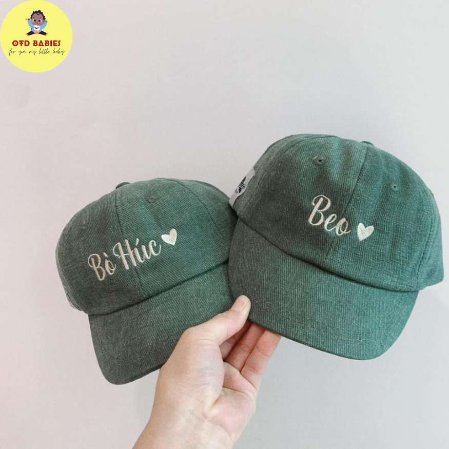 Mũ lưỡi trai thêu tên cho bé theo yêu cầu