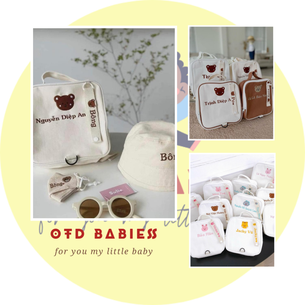 Balo thêu tên cho bé phong cách Hàn Quốc đi học mẫu giáo chống thất lạc