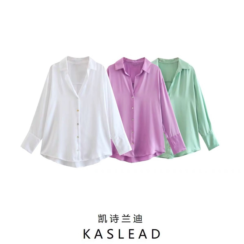 Sét áo sơ mi + chân váy hoạ tiết xanh hàng TQ