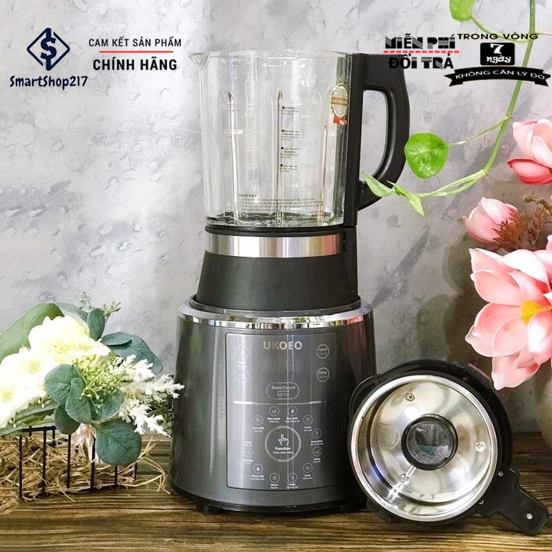 Máy Làm Sữa Hạt UKOEO PR5 Plus, Máy Làm Sữa Hạt UKOEO  - Nắp INOX- Bảo Hành 12 Tháng