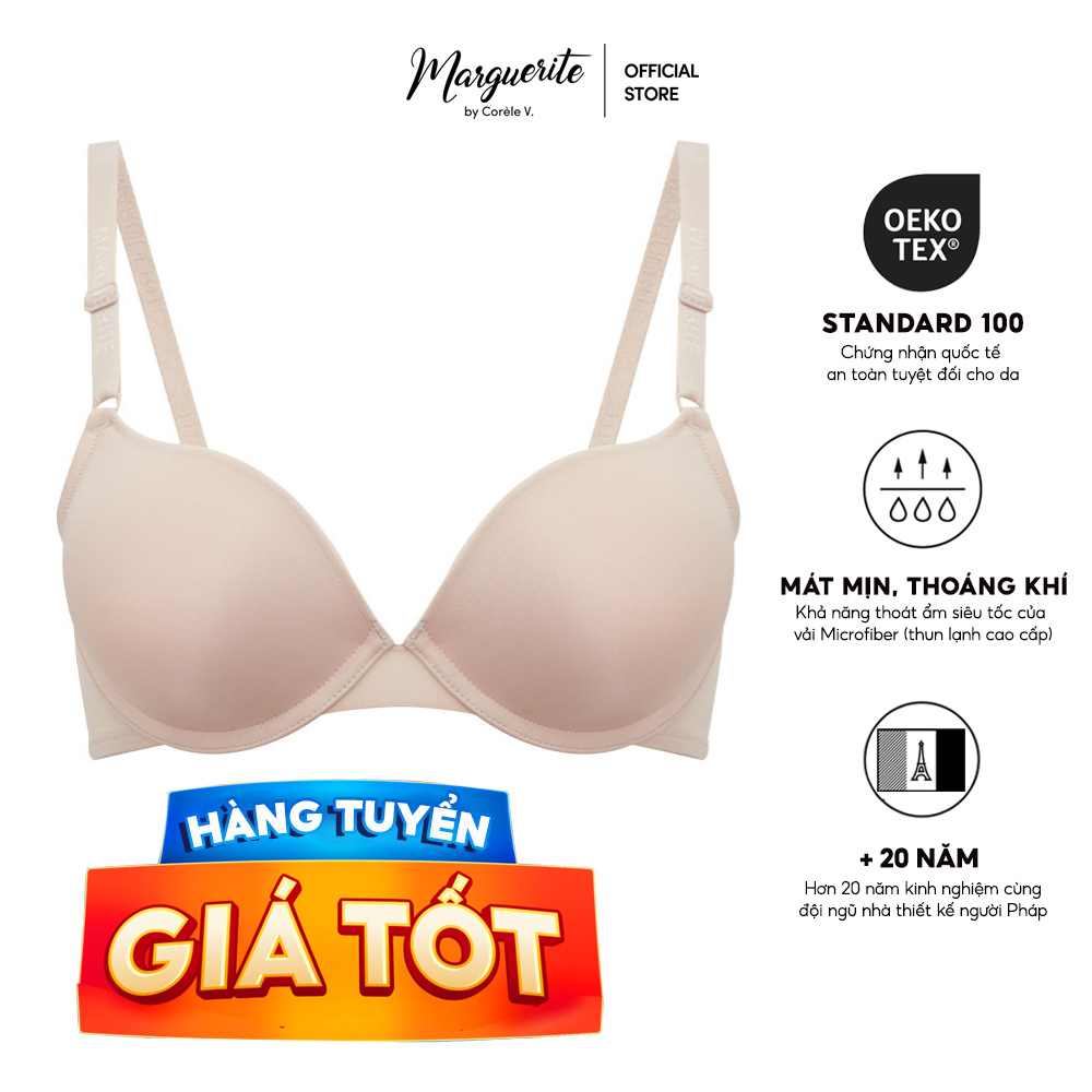 Áo ngực Marguerite siêu nâng mút dày, có gọng gom nâng hiệu quả, chuẩn an toàn quốc tế OEKO-TEX từ Corèle Pháp - 32138