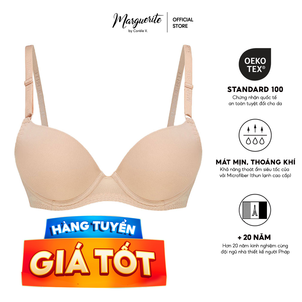 Áo ngực nữ Marguerite siêu nâng mút dày 5cm chuẩn an toàn OEKO-TEX từ Corèle Pháp - 33147 ( Mùa mới 32147)