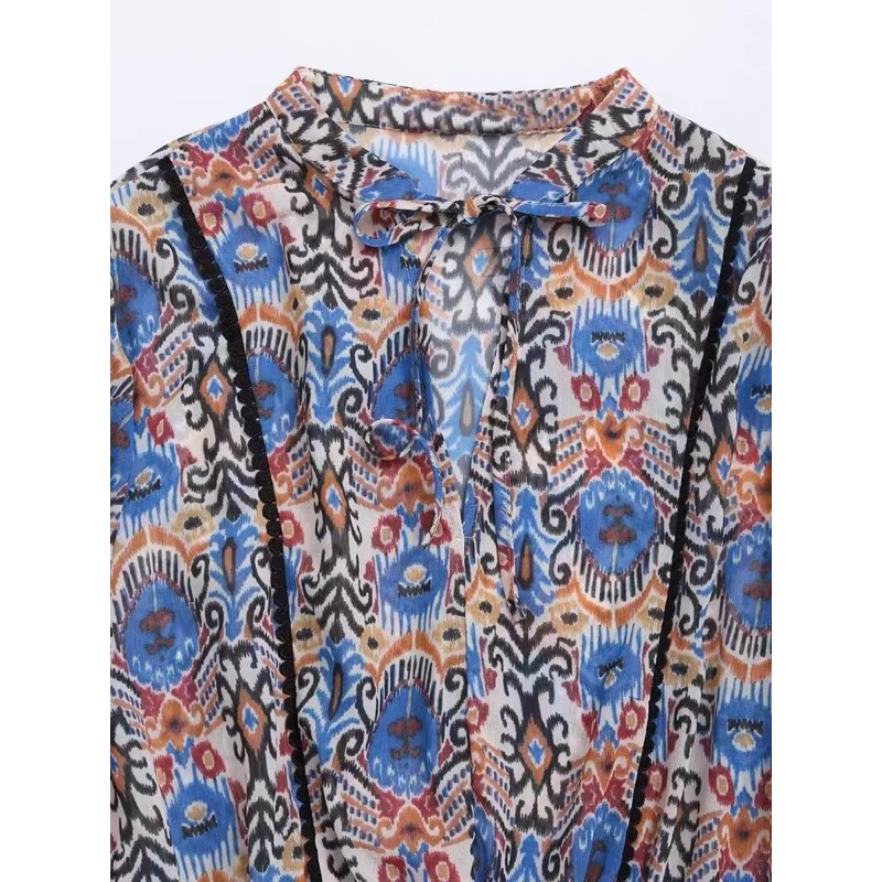 Đầm xoè hoạ tiết hàng TQ