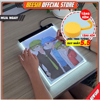 [Kèm Quà Tặng] Bảng Vẽ Đèn LED Hắt Sáng 3 Cấp Độ Khổ A3, A4, A5 Cao Cấp BEESIR