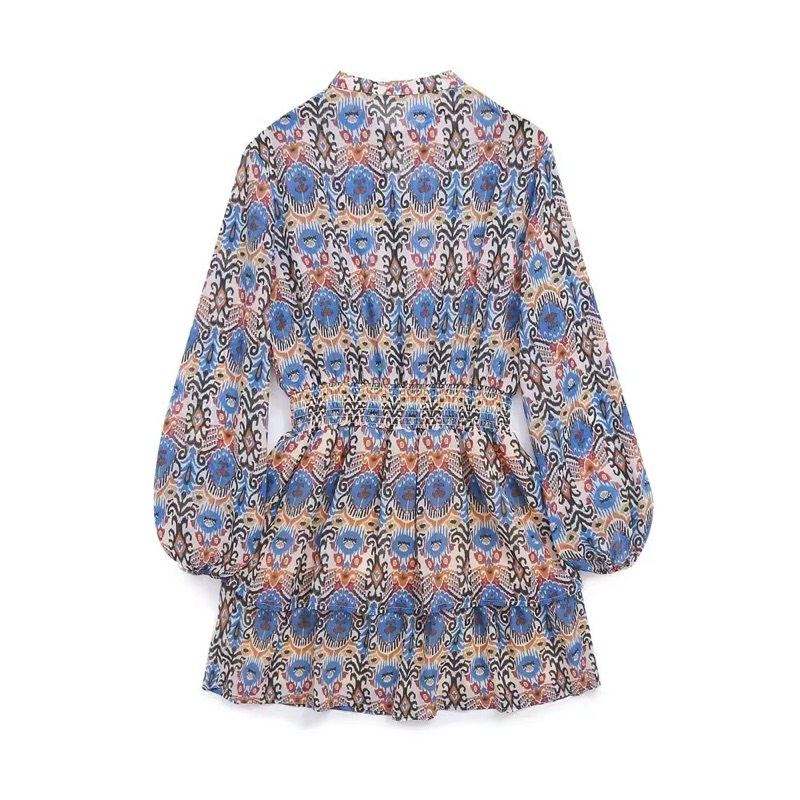 Đầm xoè hoạ tiết hàng TQ